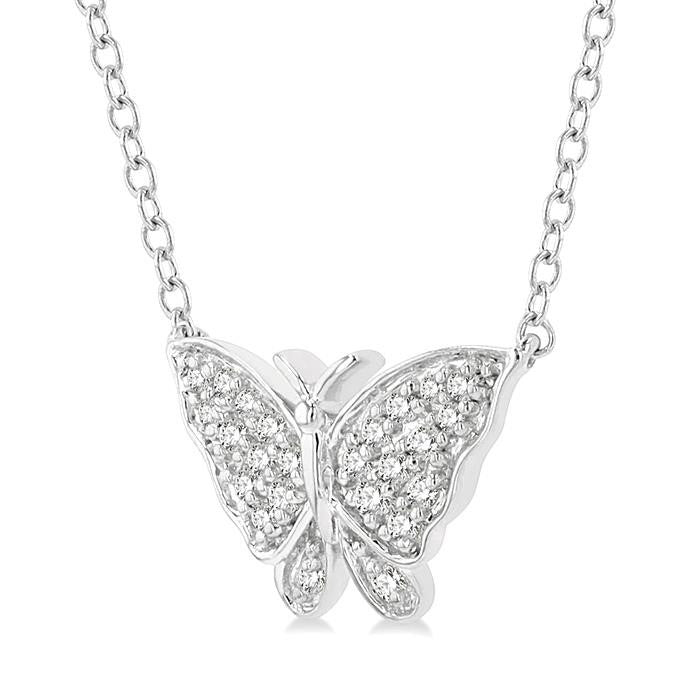 Evadne Mallow Butterfly Petite Diamond Fashion Pendant