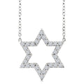 1/4 Ctw Star of David Round Cut Diamond Fashion Pendant With Chain in 14K White Gold