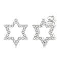 1/6 Ctw Petite Star of David Round Cut Diamond Fashion Stud Earrings in 10K White Gold