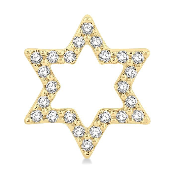 Star Of David Petite Diamond Fashion Earrings