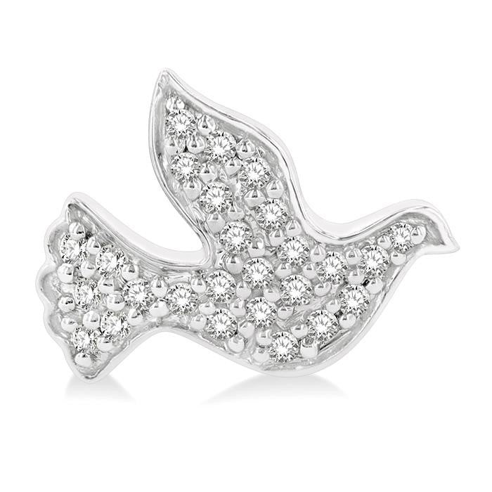 1/6 Ctw Petite Dove Round Cut Diamond Fashion Stud Earrings in 10K White Gold