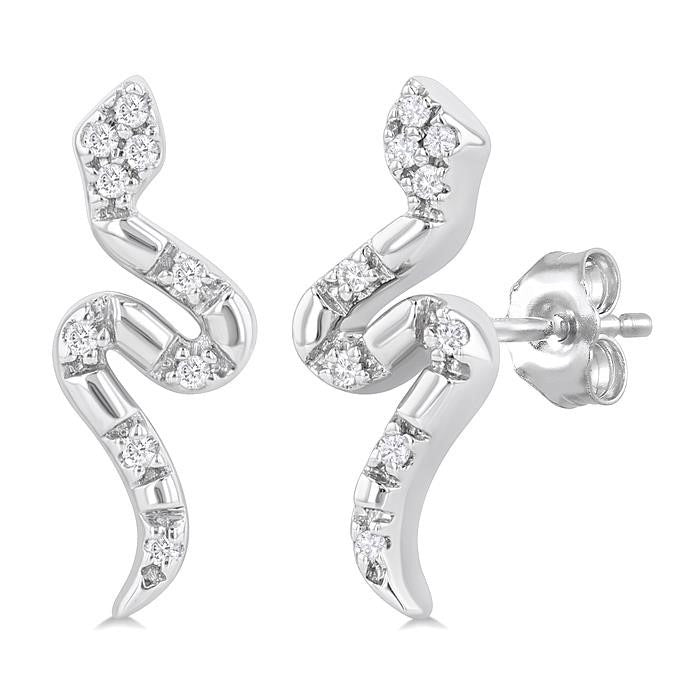 Snake Petite Diamond Fashion Earrings