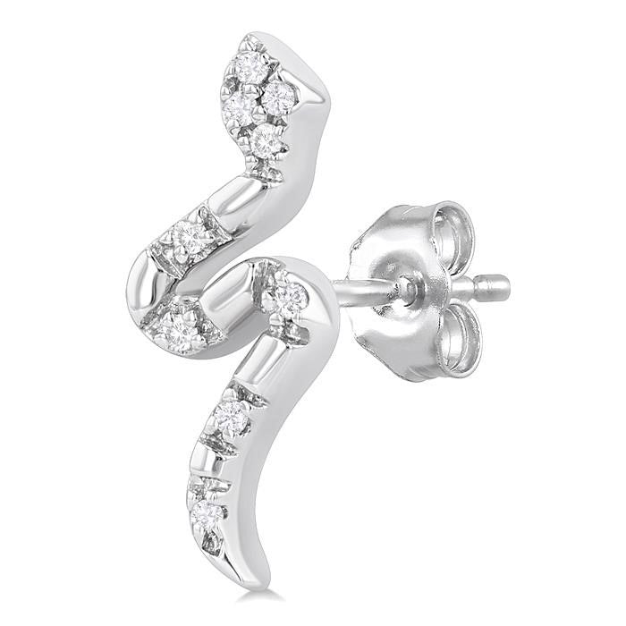 Snake Petite Diamond Fashion Earrings