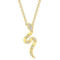 1/20 Ctw Snake Petite Round Cut Diamond Fashion Pendant With Chain in 10K Yellow Gold