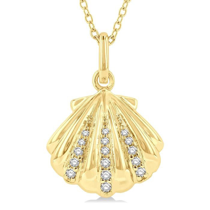 Grandeur Lark Seashell Petite Diamond Fashion Pendant