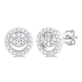 1/6 Ctw Petite Smiley Round Cut Diamond Fashion Stud Earrings in 10K White Gold