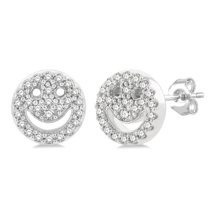 Smiley Petite Diamond Fashion Earrings