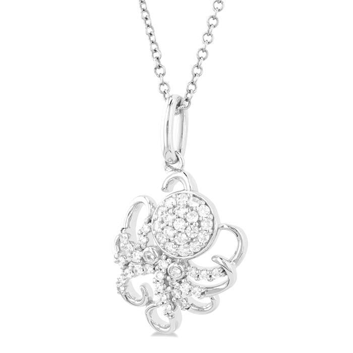 Minerva Tamarind Octopus Petite Diamond Fashion Pendant