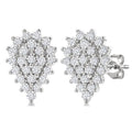 1/5 Ctw Petite Pear Shape Round Cut Diamond Cluster Fashion Stud Earrings in 10K White Gold