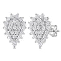 Pear Shape Petite Cluster Diamond Fashion Earrings