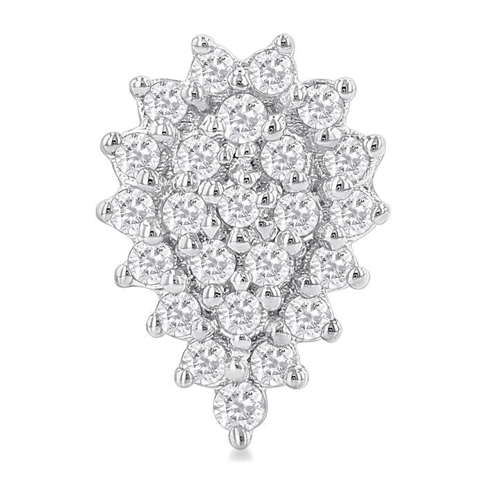Pear Shape Petite Cluster Diamond Fashion Earrings