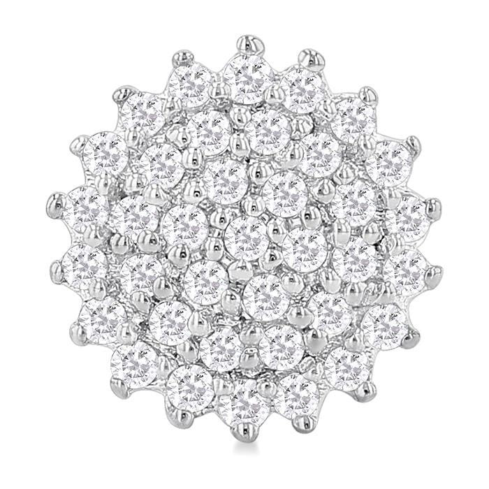 Round Shape Petite Cluster Diamond Fashion Earrings