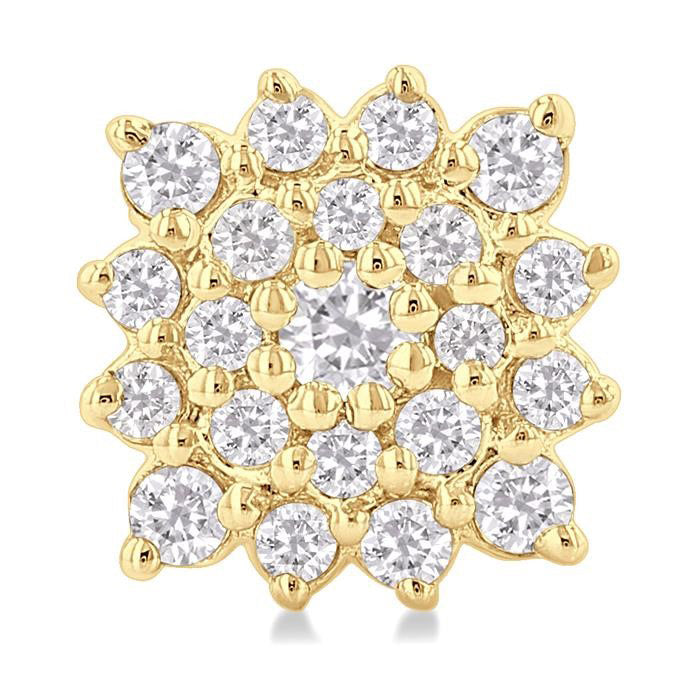 Cushion Shape Petite Cluster Diamond Fashion Earrings