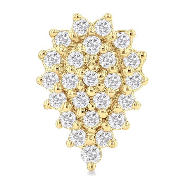 Pear Shape Petite Cluster Diamond Fashion Earrings