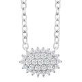 Luna Helios Oval Shape East-West Petite Cluster Diamond Fashion Pendant