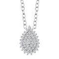 1/6 Ctw Petite Pear Shape Round Cut Diamond Cluster Fashion Pendant With Chain in 10K White Gold