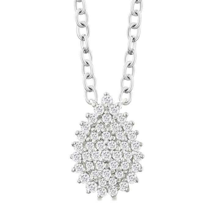 Fen Umbria Pear Shape Petite Cluster Diamond Fashion Pendant