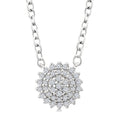 1/6 Ctw Petite Round Shape Round Cut Diamond Cluster Fashion Pendant With Chain in 10K White Gold