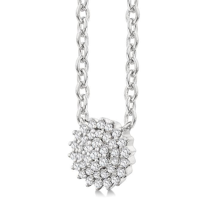 Round Shape Petite Cluster Diamond Fashion Pendant