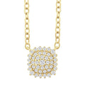 Cushion Shape Petite Cluster Diamond Fashion Pendant