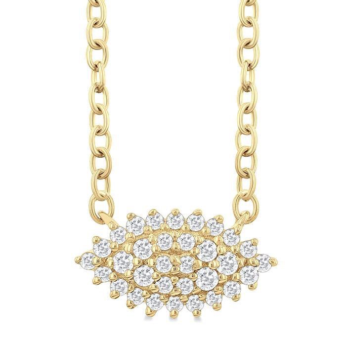 Marquise Shape East-West Petite Cluster Diamond Fashion Pendant