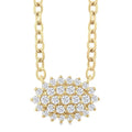 Vesper Velour Oval Shape East-West Petite Cluster Diamond Fashion Pendant
