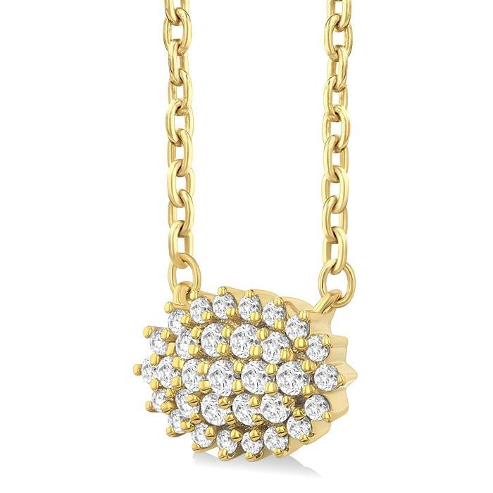 Vesper Velour Oval Shape East-West Petite Cluster Diamond Fashion Pendant