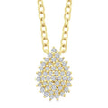 1/6 Ctw Petite Pear Shape Round Cut Diamond Cluster Fashion Pendant With Chain in 10K Yellow Gold