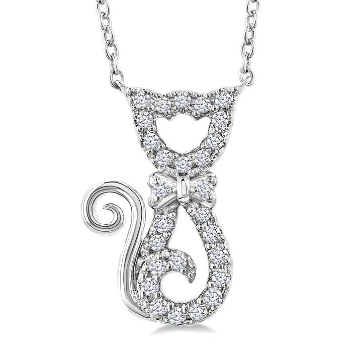 Lysandra Aria Cat Petite Diamond Fashion Pendant