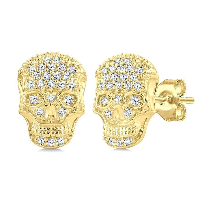 Skull Petite Diamond Fashion Earrings