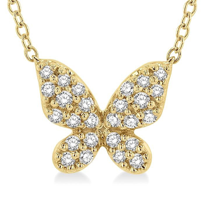 Quill Oleander Butterfly Petite Diamond Fashion Pendant