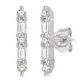 Bar Petite Baguette Diamond Fashion Earrings