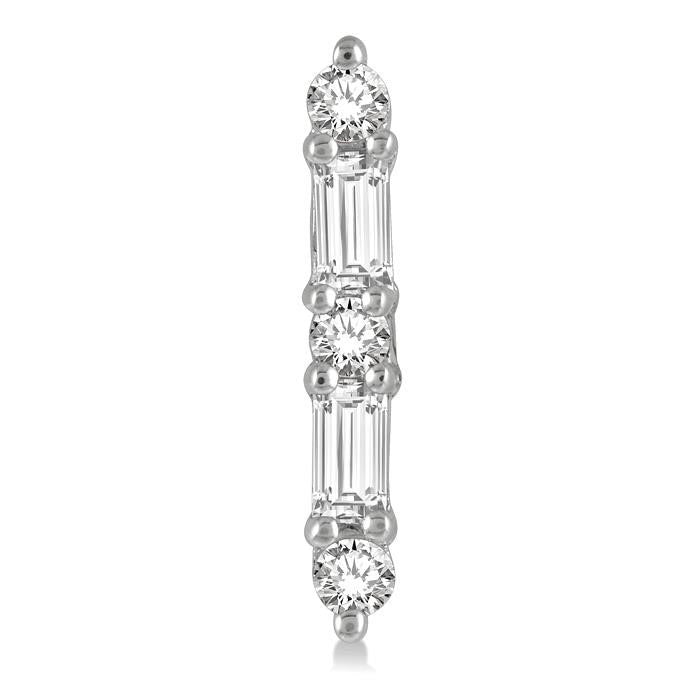 Bar Petite Baguette Diamond Fashion Earrings