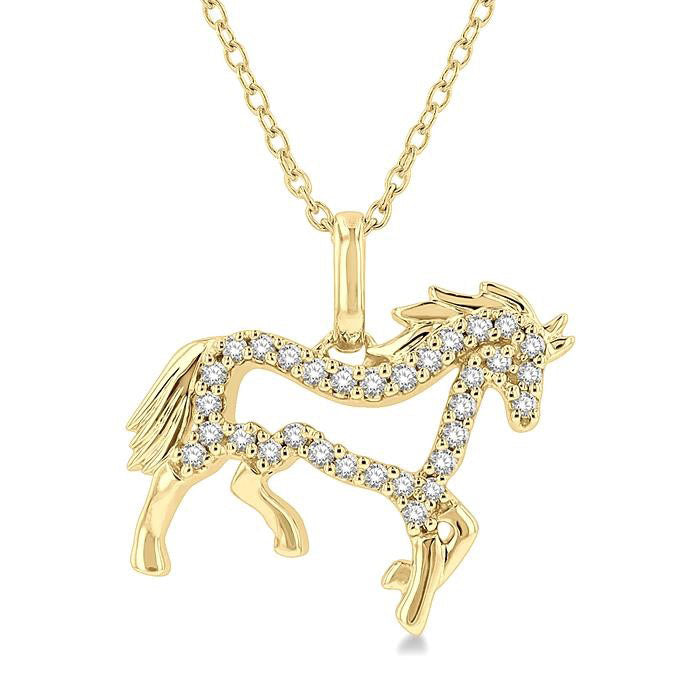 Noblesse Frost Horse Petite Diamond Fashion Pendant