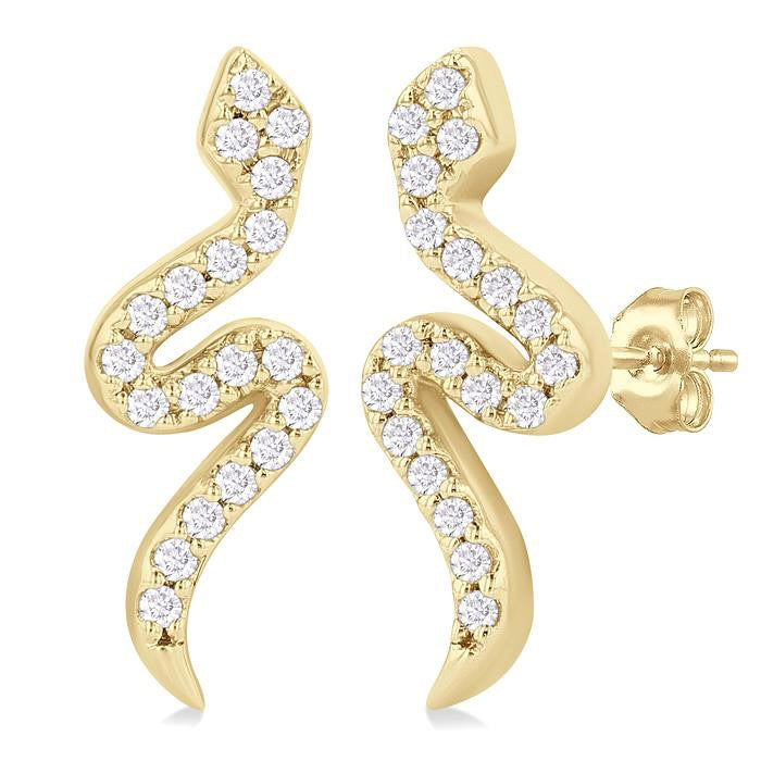 Snake Petite Diamond Fashion Earrings
