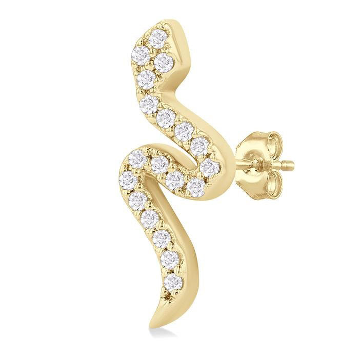 Snake Petite Diamond Fashion Earrings