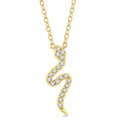 1/10 Ctw Snake Petite Round Cut Diamond Fashion Pendant With Chain in 10K Yellow Gold