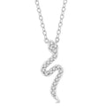 1/10 Ctw Snake Petite Round Cut Diamond Fashion Pendant With Chain in 10K White Gold