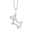 1/8 Ctw Petite Playful Dog Round Cut Diamond Fashion Pendant With Chain in 10K White Gold