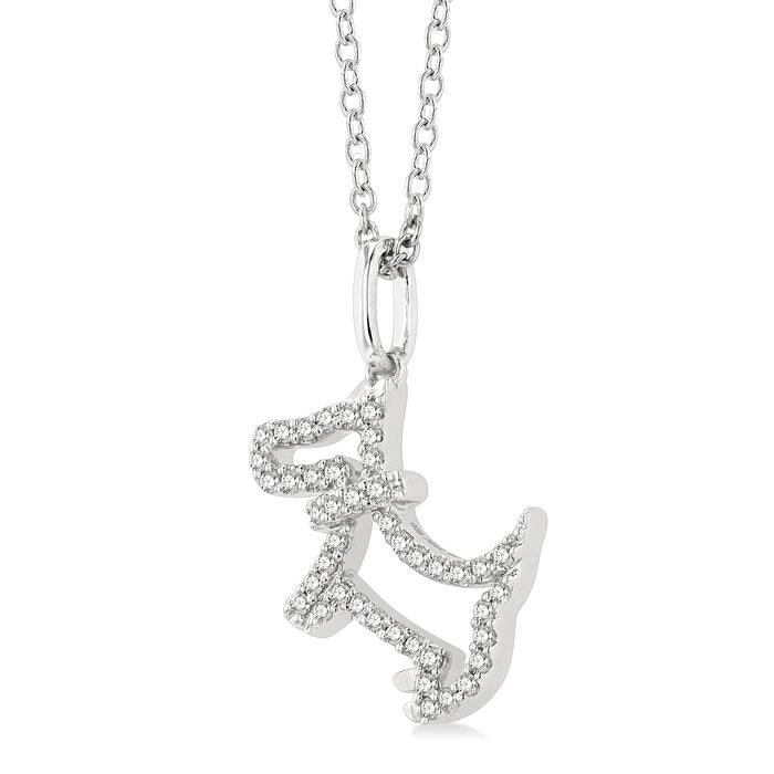 Poise Yarrow Dog Petite Diamond Fashion Pendant
