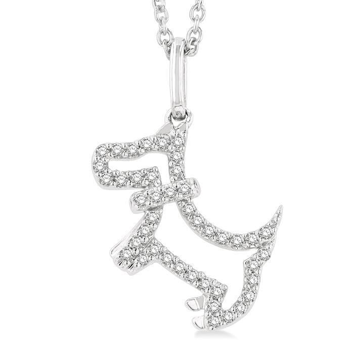 Poise Yarrow Dog Petite Diamond Fashion Pendant