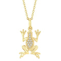 1/20 Ctw Amphibian Round Cut Diamond Petite Fashion Pendant With Chain in 10K Yellow Gold