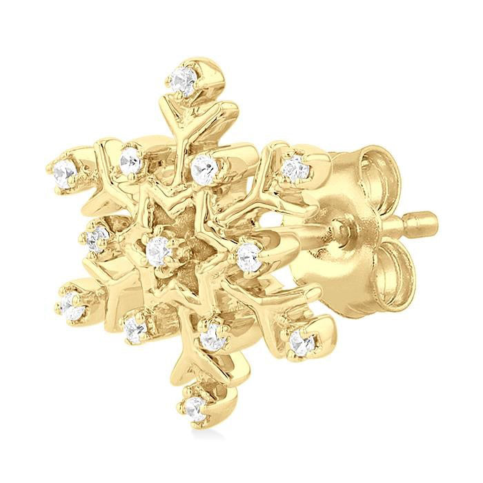 Snow Flake Petite Diamond Fashion Earrings