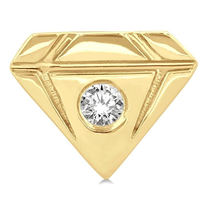1/50 Ctw Petite Diamond Shape Round Cut Diamond Fashion Stud Earrings in 10K Yellow Gold
