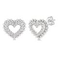 1/8 Ctw Petite Heart Round Cut Diamond Fashion Stud Earrings in 10K White Gold