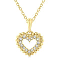 1/10 Ctw Petite Heart Round Cut Diamond Fashion Pendant With Chain in 10K Yellow Gold