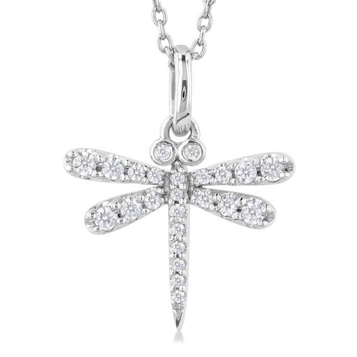 Wisteria Aquila Dragonfly Petite Diamond Fashion Pendant