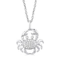 1/6 Ctw Petite Crab Round Cut Diamond Fashion Pendant With Chain in 10K White Gold