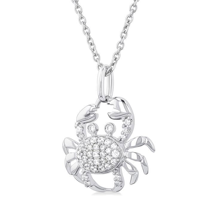 Marindra Diamond Crab Pendant in 10K White Gold