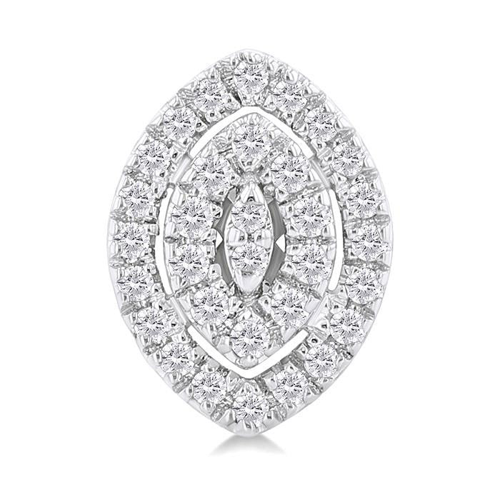 Marquise Shape Petite Halo Diamond Fashion Earrings
